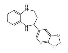 2-苯并[1,3]二氧代-5-基-2,3,4,5-四氢-1H-苯并[b][1,4]二氮杂卓结构式