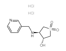 trans-1,1-Dioxo-4-[(pyridin-3-ylmethyl)-amino]-tetrahydrothiophen-3-ol dihydrochloride结构式
