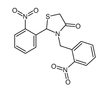 2-(2-nitrophenyl)-3-[(2-nitrophenyl)methyl]-1,3-thiazolidin-4-one结构式