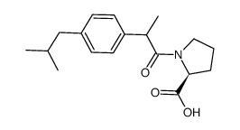 (S)-1-(2-(4-isobutylphenyl)propanoyl)pyrrolidine-2-carboxylic acid结构式