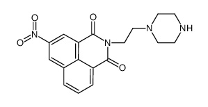5-nitro-2-(2-piperazin-1-ylethyl)benzo[de]isoquinoline-1,3-dione结构式