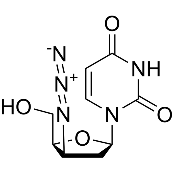 3'-beta-Azido-2',3'-dideoxyuridine Structure