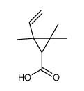 2-ethenyl-2,3,3-trimethylcyclopropane-1-carboxylic acid结构式