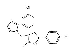 3-(4-chlorophenyl)-3-(imidazol-1-ylmethyl)-2-methyl-5-(4-methylphenyl)-1,2-oxazolidine结构式