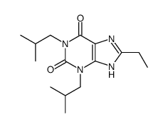 8-ethyl-1,3-bis(2-methylpropyl)-7H-purine-2,6-dione结构式