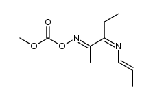 (2E,3Z)-3-(prop-1-en-1-ylimino)pentan-2-one O-methoxycarbonyl oxime结构式