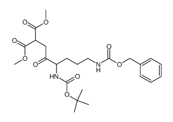 Methyl 8-benzyloxycarbonylamino-5(S)-tert-butyloxycarbonylamino-2-methoxycarbonyl-4-oxooctanoate Structure