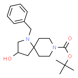 叔-丁基 1-苯甲基-3-羟基-1,8-二氮杂螺[4.5]癸烷-8-甲酸基酯结构式