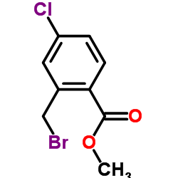 2-溴甲基-5-氯苯甲酸甲酯结构式