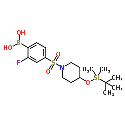 (4-((4-((tert-butyldimethylsilyl)oxy)piperidin-1-yl)sulfonyl)-2-fluorophenyl)boronic acid Structure