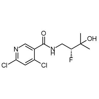 (R)-4,6-二氯-N-(2-氟-3-羟基-3-甲基丁基)烟酰胺结构式