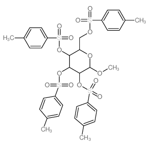 2-methoxy-3,4,5-tris-(4-methylphenyl)sulfonyloxy-6-[(4-methylphenyl)sulfonyloxymethyl]oxane Structure