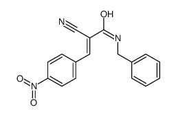 (E)-N-benzyl-2-cyano-3-(4-nitrophenyl)prop-2-enamide结构式
