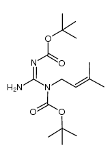 N,N'-bis(tert-butoxycarbonyl)-N-(γ,γ-dimethylallyl)guanidine Structure