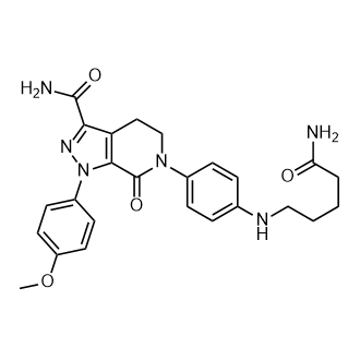 6-(4-((5-Amino-5-oxopentyl)amino)phenyl)-1-(4-methoxyphenyl)-7-oxo-4,5,6,7-tetrahydro-1H-pyrazolo[3,4-c]pyridine-3-carboxamide structure