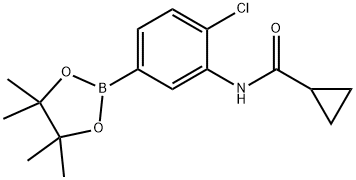 4-氯-3-(环丙基甲酰氨基)苯硼酸频哪醇酯结构式