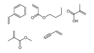 2-甲基-2-丙烯酸、2-丙烯酸丁基酯、乙烯苯、2-甲基-2-丙烯酸甲酯和2-丙烯腈的聚合物结构式