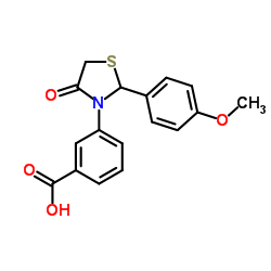 3-[2-(4-Methoxyphenyl)-4-oxo-1,3-thiazolidin-3-yl]benzoic acid Structure
