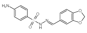 4-Amino-N-(1,3-benzodioxol-5-ylmethylene)benzenesulfonohydrazide结构式