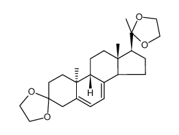 3,3,20,20-Bis-ethylendioxy-9β,10α-pregna-5,7-dien Structure