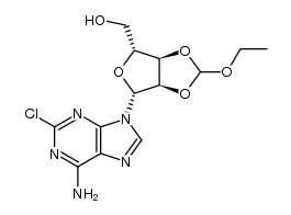 2-chloro-2',3'-O-(ethoxymethylidene) adenosine结构式