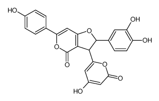 2-(3,4-Dihydroxyphenyl)-2,3-dihydro-3-(4-hydroxy-2-oxo-2H-pyran-6-yl)-6-(4-hydroxyphenyl)-4H-furo[3,2-c]pyran-4-one结构式