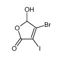 3-bromo-2-hydroxy-4-iodo-2H-furan-5-one Structure
