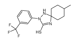 8-methyl-2-[3-(trifluoromethyl)phenyl]-1,2,4-triazaspiro[4.5]decane-3-thione结构式