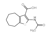 2-acetamido-5,6,7,8-tetrahydro-4H-cyclohepta[b]thiophene-3-carboxylic acid结构式