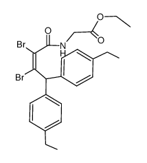 [(Z)-2,3-Dibromo-4,4-bis-(4-ethyl-phenyl)-but-2-enoylamino]-acetic acid ethyl ester结构式