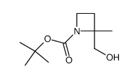 2-(羟甲基)-2-甲基氮杂环丁烷-1-羧酸叔丁酯结构式