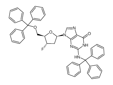N2,5'-O-ditrityl-3' α-fluoro-2',3'-dideoxyguanosine结构式