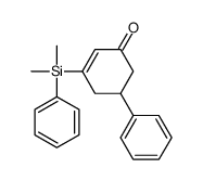 3-[dimethyl(phenyl)silyl]-5-phenylcyclohex-2-en-1-one Structure