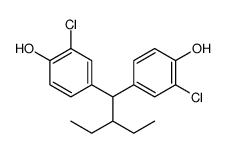 2-chloro-4-[1-(3-chloro-4-hydroxyphenyl)-2-ethylbutyl]phenol结构式