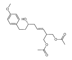 acetic acid 2-acetoxymethyl-6-hydroxy-8-(4-methoxy-phenyl)-oct-3-enyl ester结构式