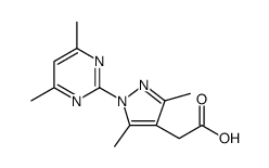 1H-Pyrazole-4-acetic acid, 1-(4,6-dimethyl-2-pyrimidinyl)-3,5-dimethyl Structure