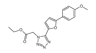 ethyl 2-(5-(5-(4-methoxyphenyl)furan-2-yl)-1H-tetrazol-1-yl)acetate结构式
