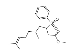 methyl 5,9-dimethyl-3-(phenylsulfonyl)dec-8-enoate Structure