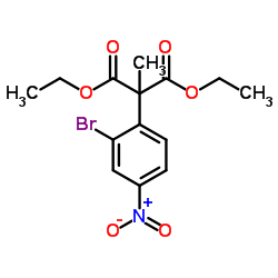 2-(2-溴-4-硝基苯基)-2-甲基丙二酸二乙酯结构式