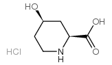 (2S,4R)-4-HYDROXYPIPERIDINE-2-CARBOXYLIC ACID, HYDROCHLORIDE Structure