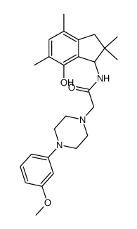 1-[4-(3-methoxyphenyl)-1-piperazinyl]acetylamino-2,3-dihydro-7-hydroxy-2,2,4,6-tetramethyl-1H-indene结构式