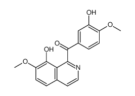 1-(3'-Hydroxy-4'-methoxybenzoyl)-7-methoxyisoquinoline-8-ol Structure