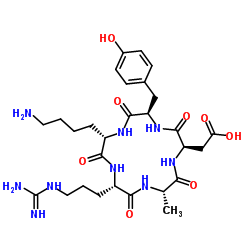 Cyclo(-Arg-Ala-Asp-D-Tyr-Lys) trifluoroacetate salt结构式