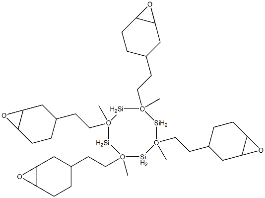 四环氧基环己基乙基 2,4,6,8-四甲基环四硅氧烷结构式