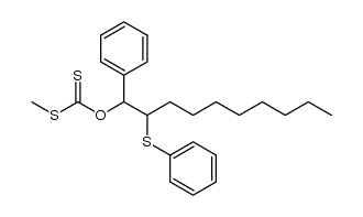 S-methyl O-(1-phenyl-2-phenylthiodecyl) dithiocarbonate Structure