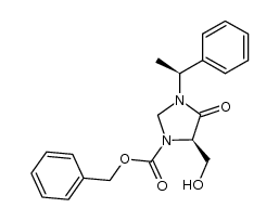 (1'S,5R)-1-(benzyloxycarbonyl)-3-(1'-phenyleth-1'-yl)-5-(hydroxymethyl)imidazolidin-4-one Structure