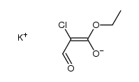 potassium (Z)-2-chloro-1-ethoxy-3-oxoprop-1-en-1-olate结构式