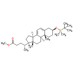(3β)-3-[(tert-Butyldimethylsilyl)oxy]-chola-5,7-dien-24-oic Acid Methyl Ester Structure