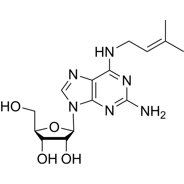 2-Amino-N-(3-methyl-2-buten-1-yl)adenosine Structure