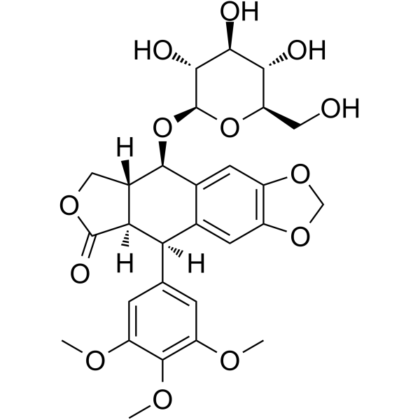 鬼臼毒素-4-O-葡萄糖苷结构式